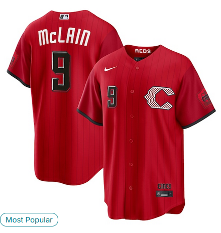 Men Cincinnati Reds #9 Matt McLain Red MLB Nike 2026 City Connect Jersey->cincinnati reds->MLB Jersey